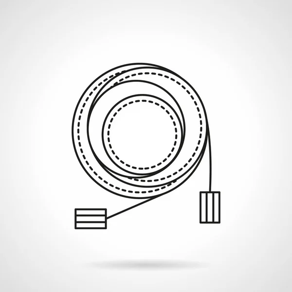 Cable de micrófono línea plana icono de vector — Archivo Imágenes Vectoriales