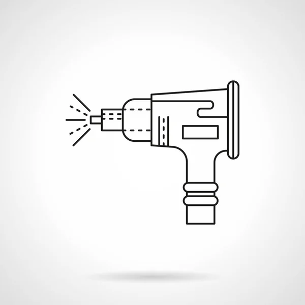 Sandblasting nozzle flat line vector icon — Stock Vector