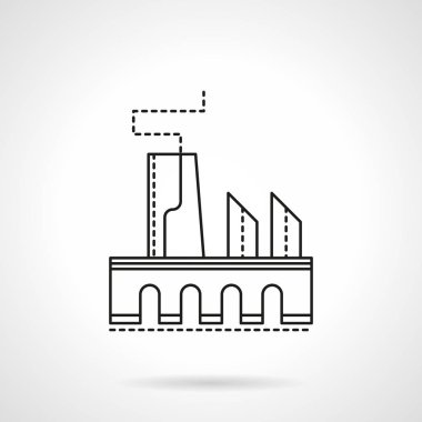 Fabrika düz çizgi vektör simgesi