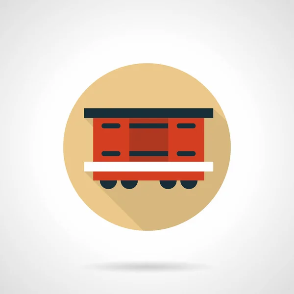 Covered wagon beige round vector icon — Stock Vector