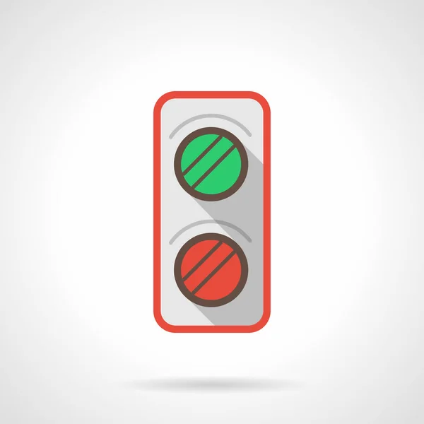 Železniční semafor plochý barevný vektorové ikony — Stockový vektor