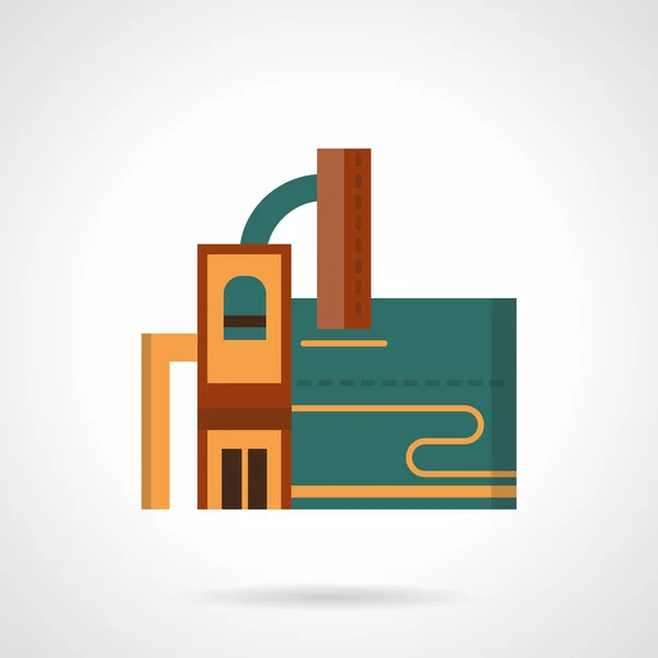 Icono de vector de color plano de fábrica de reciclaje — Vector de stock