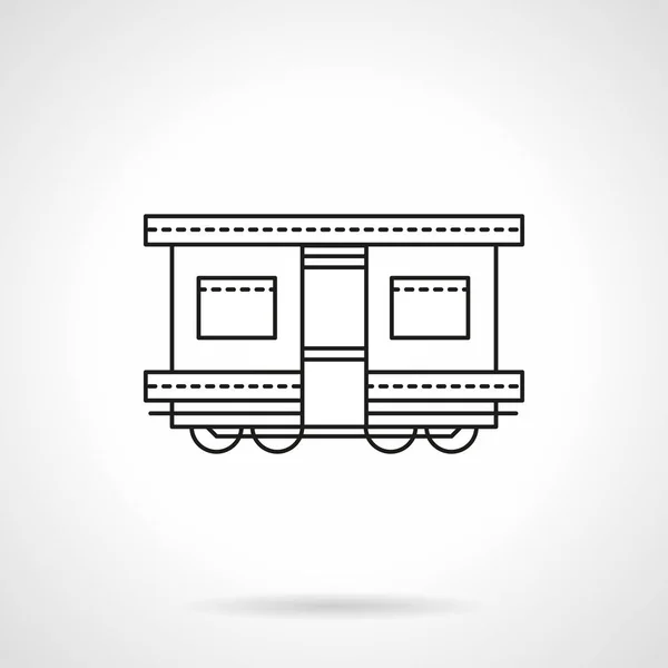 Transporte ferroviario línea plana vector icono — Vector de stock