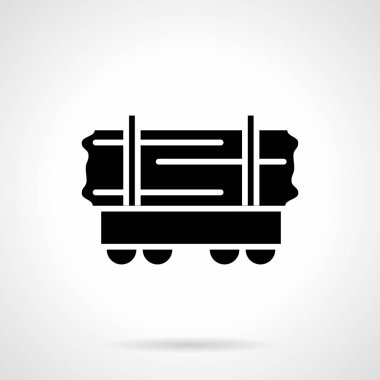 Raylı araba ahşap glif stil vektör simgesi