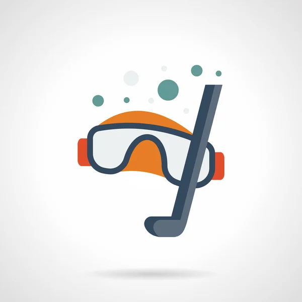 Snorkeling sport plat couleur vecteur icône — Image vectorielle