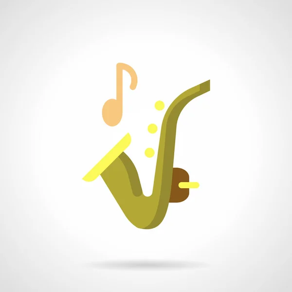 Sax muzyka płaski kolor wektor ikona — Wektor stockowy