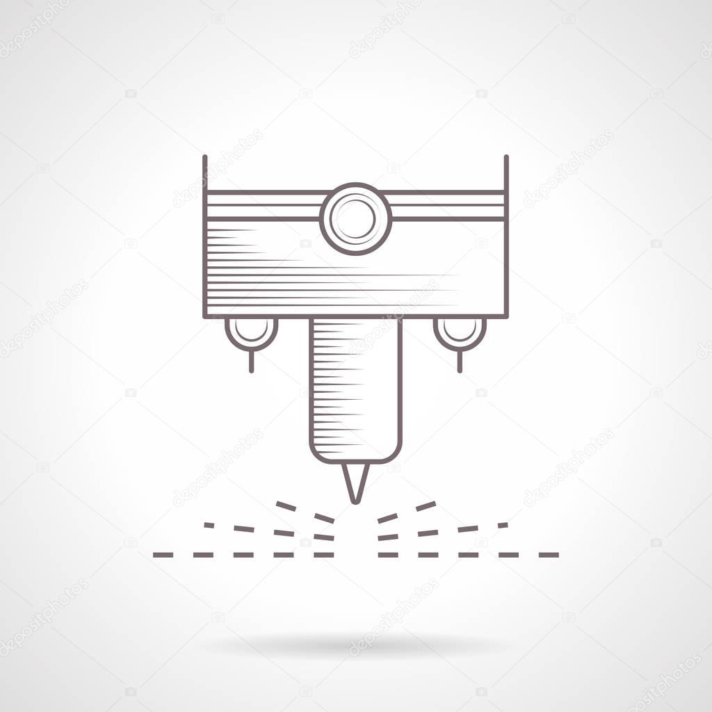 Industrial machines and modern technology. Symbol of CNC laser element. Vintage design vector icon.