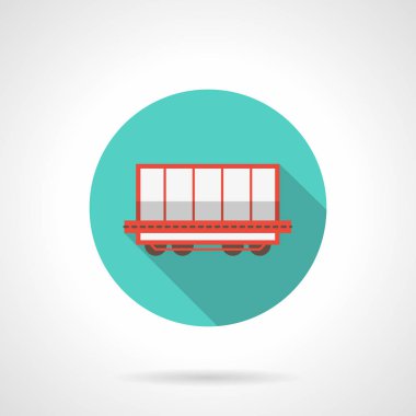 Açık yük vagonu mavi yuvarlak vektör simgesi
