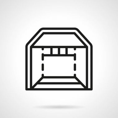 Ticaret booth basit çizgi vektör simgesi