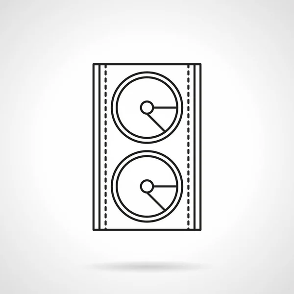 Stage speakers system flat line vector icon — Stock Vector