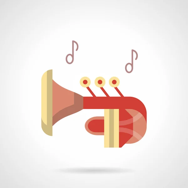 Rode trompet egale kleur vector pictogram — Stockvector