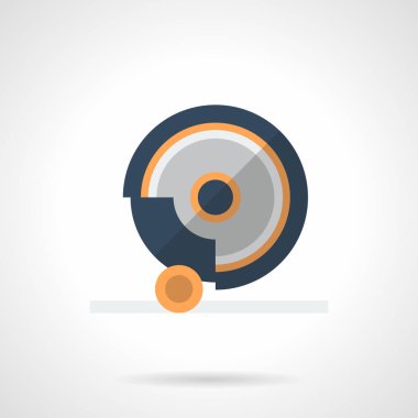Değirmentaşı disk düz renk vektör simgesi