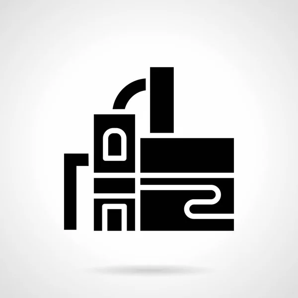 Icono vectorial de construcción de destilería estilo glifo — Vector de stock