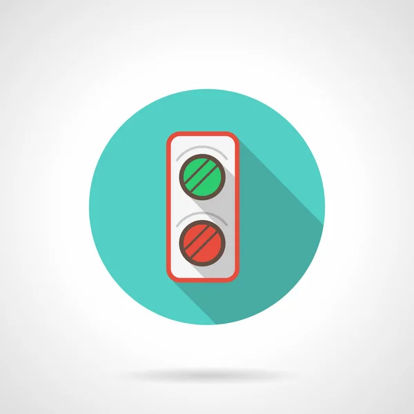 Semáforo ferroviário ícone vetor redondo azul — Vetor de Stock