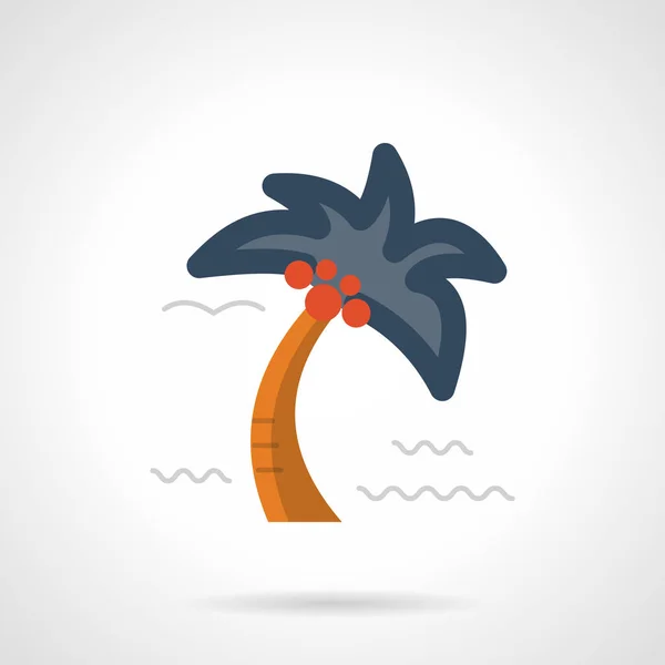 Icono de vector de color plano de palma tropical — Vector de stock