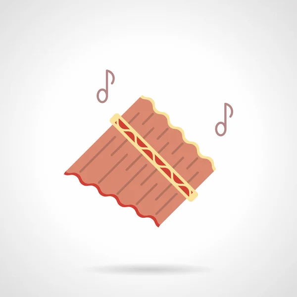 Pan flutes melody flat color vector icon — Stock Vector