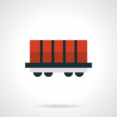 Kırmızı Raylı araba düz kırmızı platform vektör simgesi