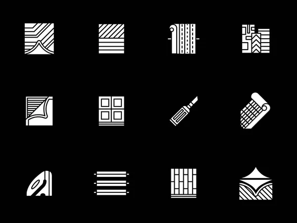 Строительные материалы: векторные иконки белого глифа — стоковый вектор