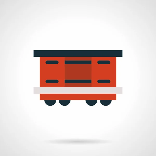 Red railroad container flat vector icon — Stock Vector