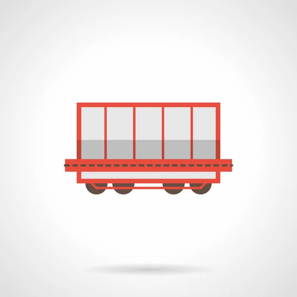 Rail freight wagon flat color vector icon — Stock Vector