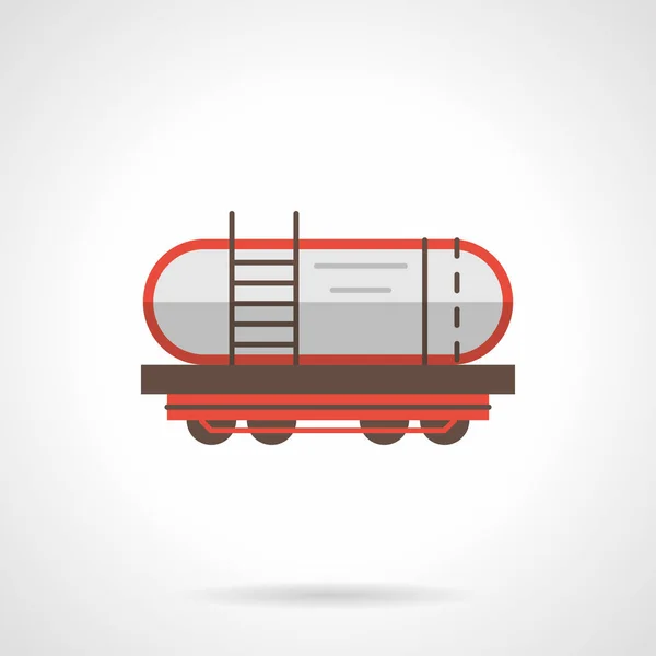 Petroleum rail car flat color vector icon — Stock Vector