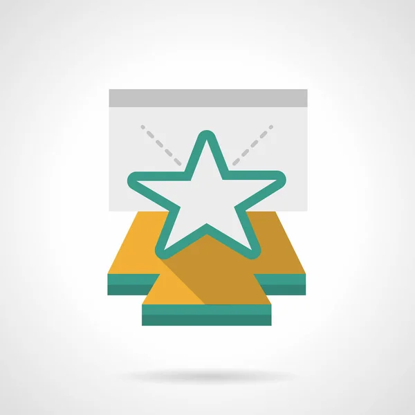 Star sur scène podium plat couleur vecteur icône — Image vectorielle