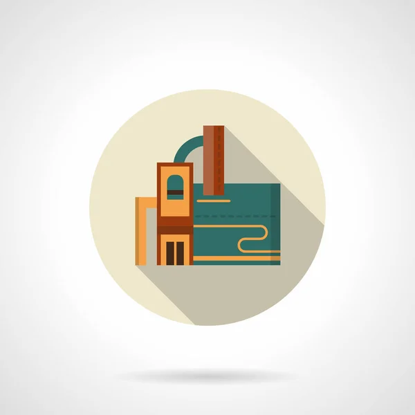 Industrial plant flat color vector icon — Stock Vector