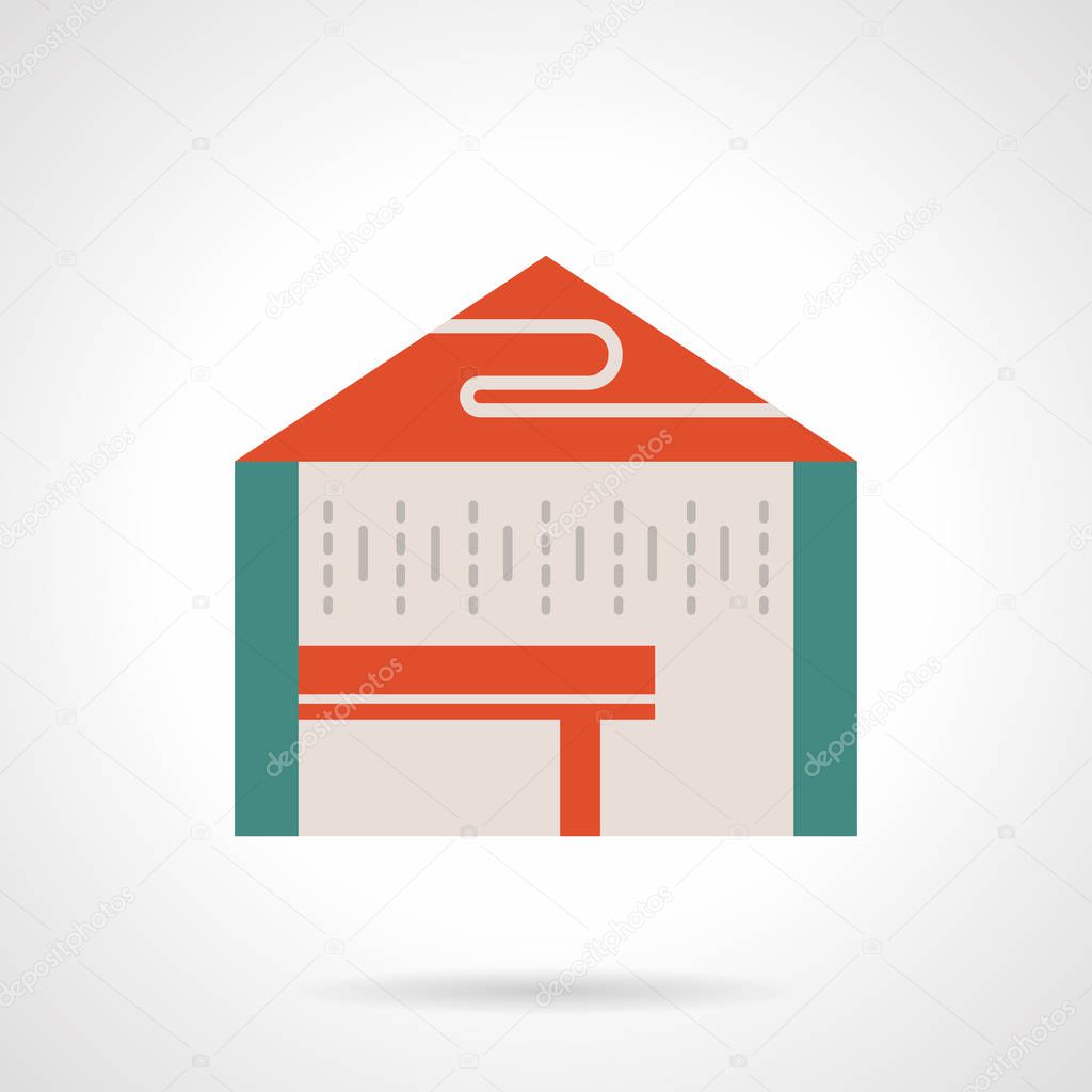 Rent tents for trade flat color vector icon