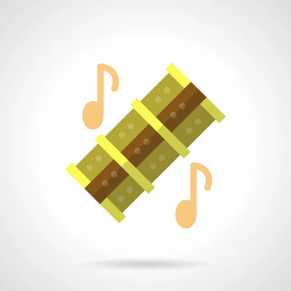 Musical reed pipes flat color vector icon — Stock Vector