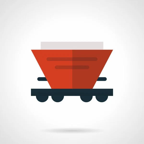 Red hopper wagon flat vector icon — Stock Vector