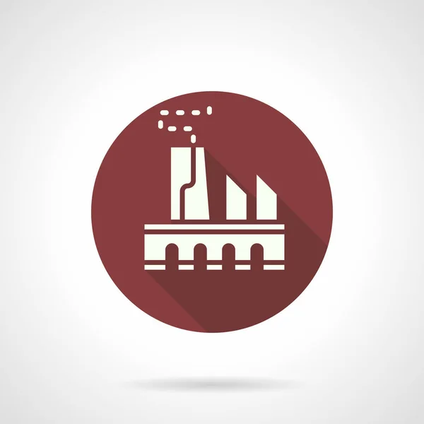 Planta de energía Borgoña icono vector redondo — Vector de stock