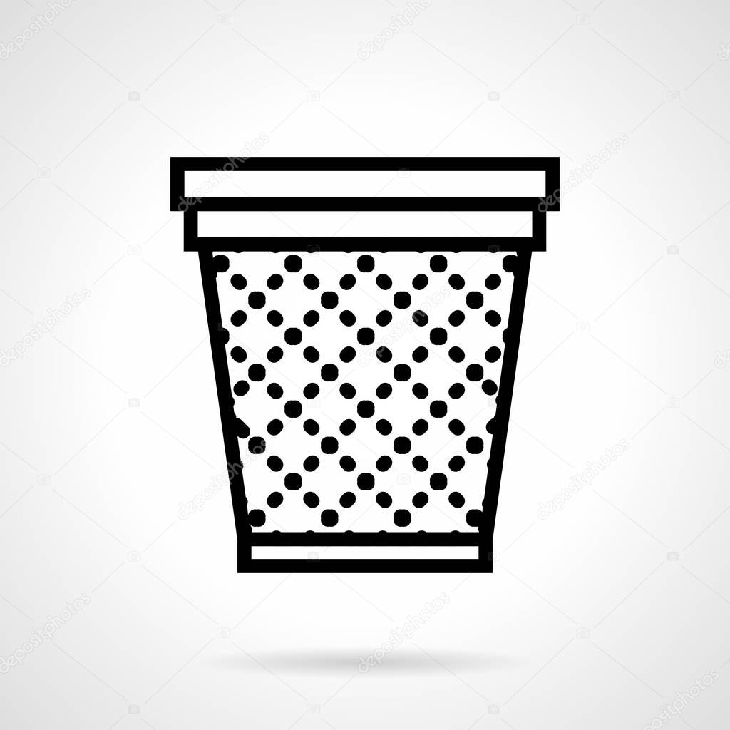 Office basket simple line vector icon