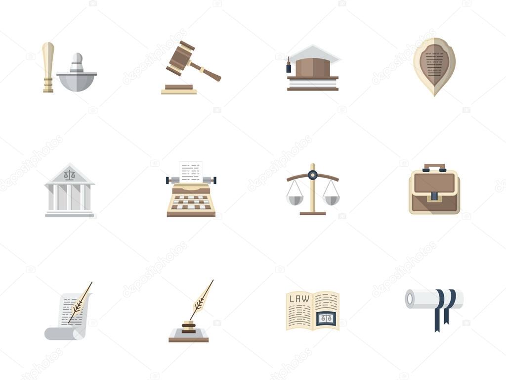 Advocacy flat color vector icons set