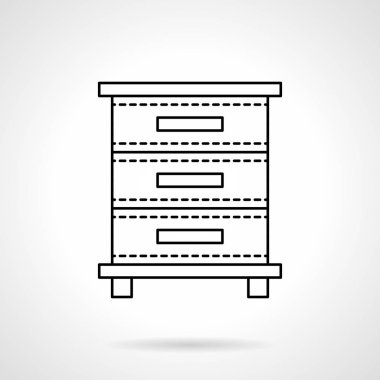 Dosya dolabı düz çizgi vektör simgesi