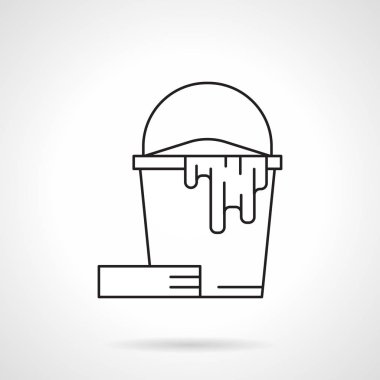 Ev temizlik hizmeti düz çizgi vektör simgesi