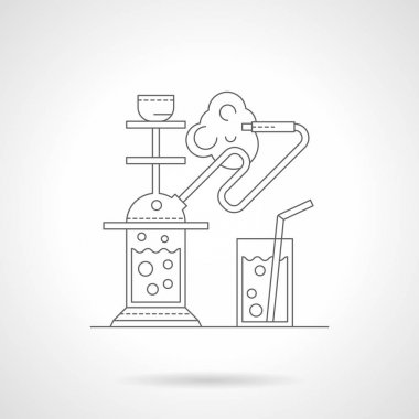 Nargile kafe çizgi vektör çizim ayrıntılı