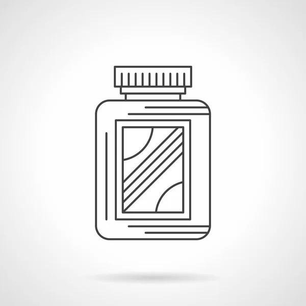 Aminozuur supplement jar platte lijn vector pictogram — Stockvector