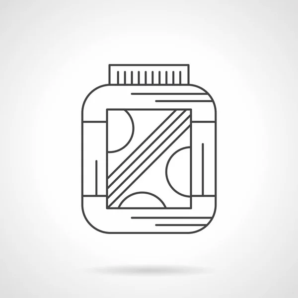 Amino protein supplement flat line vector icon — Stock Vector