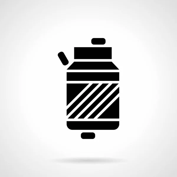 Sport vitamin container glyph style vector icon — Stock Vector