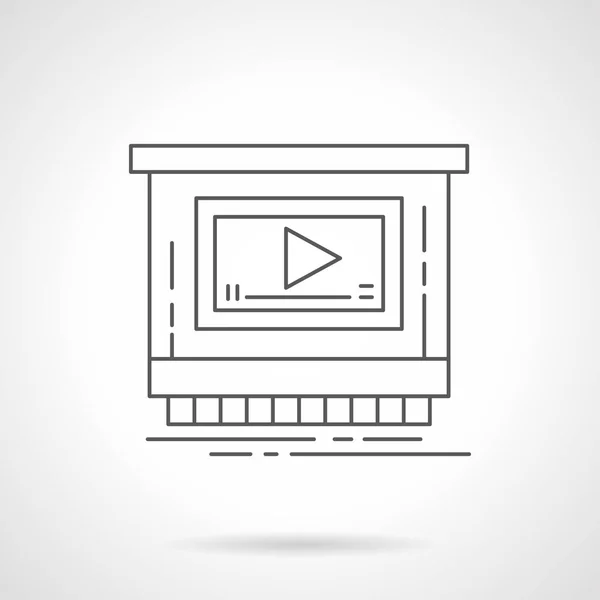 Anuncios de vídeo para la promoción plana línea vector icono — Vector de stock