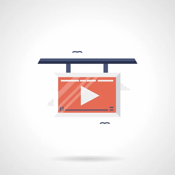 Videos publicitarios icono de vector de color plano — Vector de stock