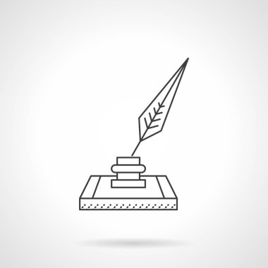 Uç ve mürekkep düz çizgi vektör simgesi