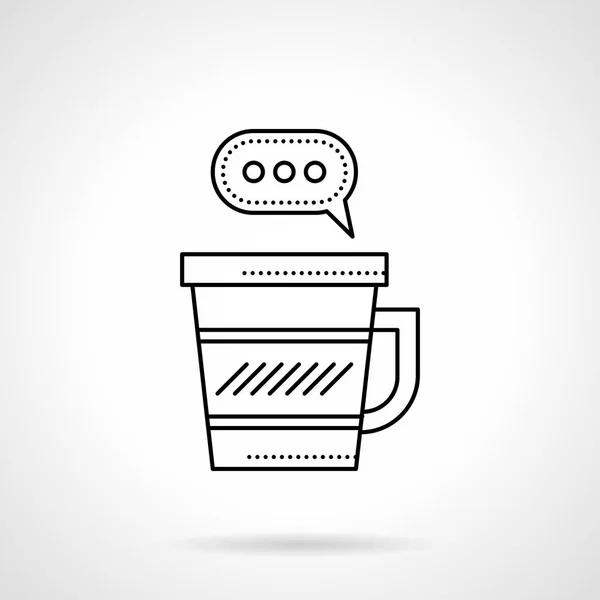 Caffè pausa chat linea piatta vettoriale icona — Vettoriale Stock
