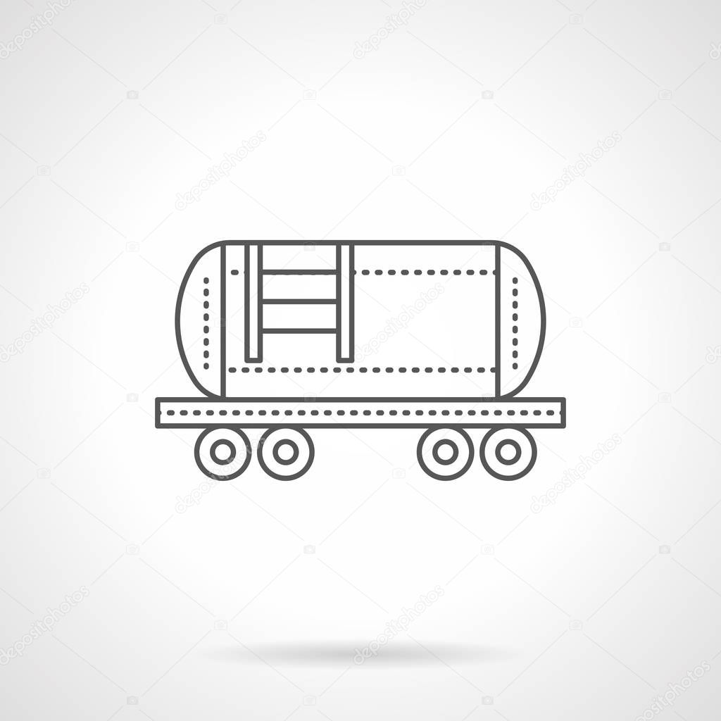 Railroad fuel tank flat line vector icon