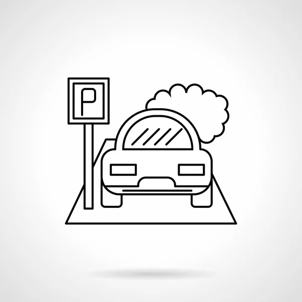 City parking lot flat line vector icon — Stock Vector