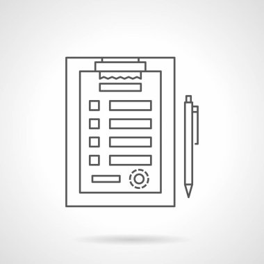 Tıbbi panosu düz çizgi vektör simgesi