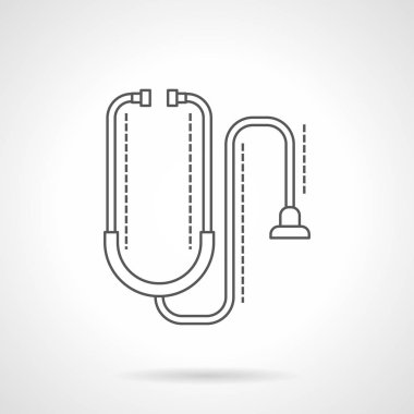 Stetoskop düz çizgi vektör simgesi