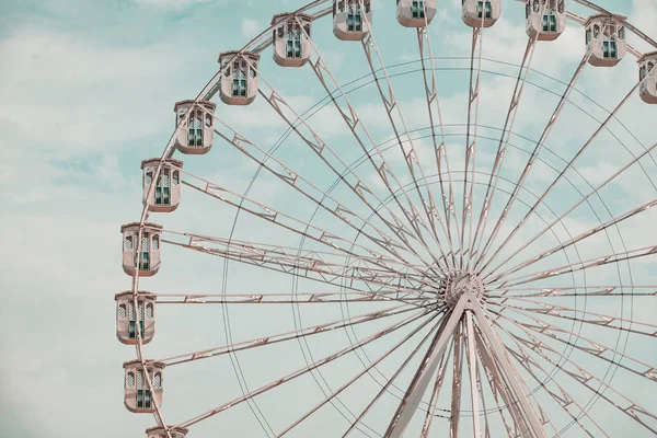 Big wheel set up during Carnival. Old-school Ferris wheel