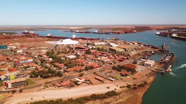 Latarnia Morska Duży Port Eksportowy Port Hedland Australia Zachodnia — Wideo stockowe