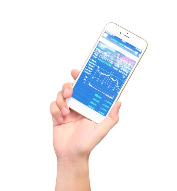 Akıllı telefon elinde.